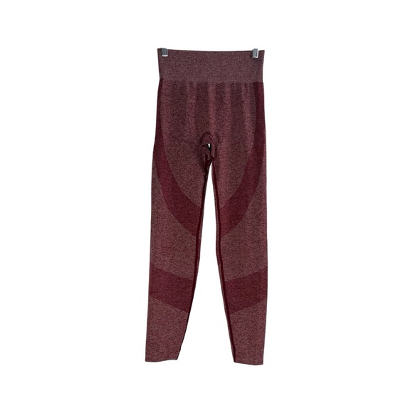 Victorias Secret PINK Size Small Seamless Leggings Duo Heather Burgundy Red Used - Picture 1 of 9
